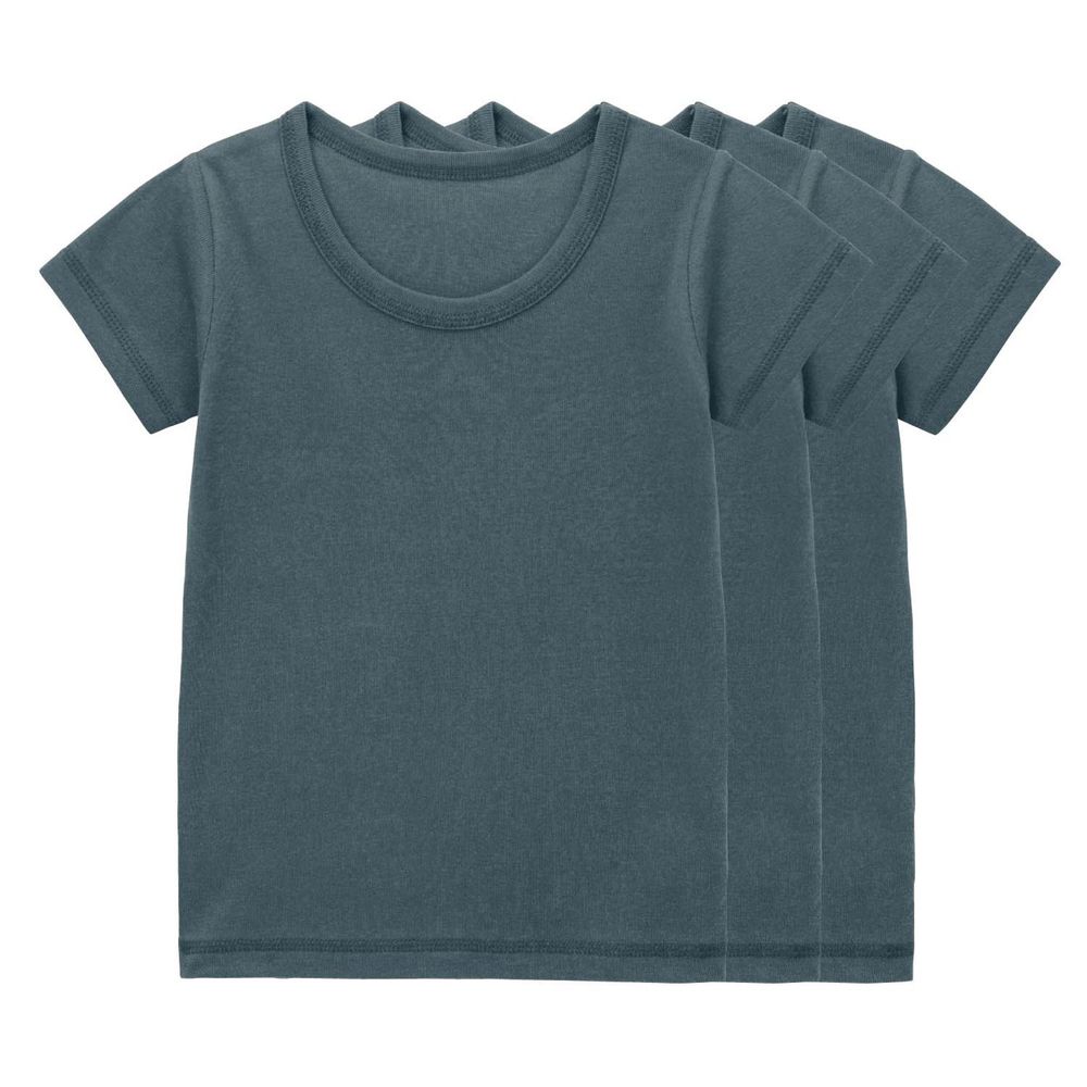 日本千趣會 - GITA 素色內衣/T恤三件組 (短袖)-深灰