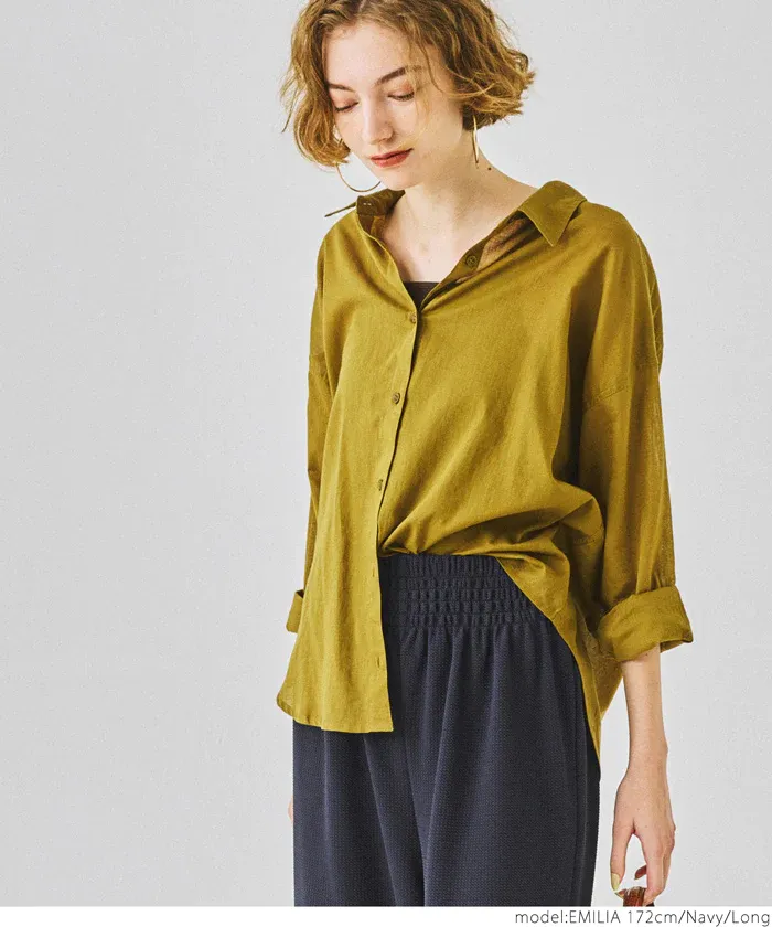 日本 COCA - 速乾彈性 垂墜感修身寬褲-灰棕