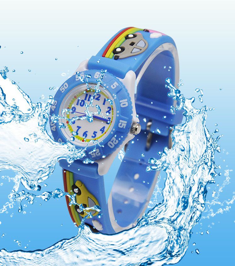 3D立體卡通兒童手錶-可旋轉錶圈-黑色賽車-(指針顏色隨機)