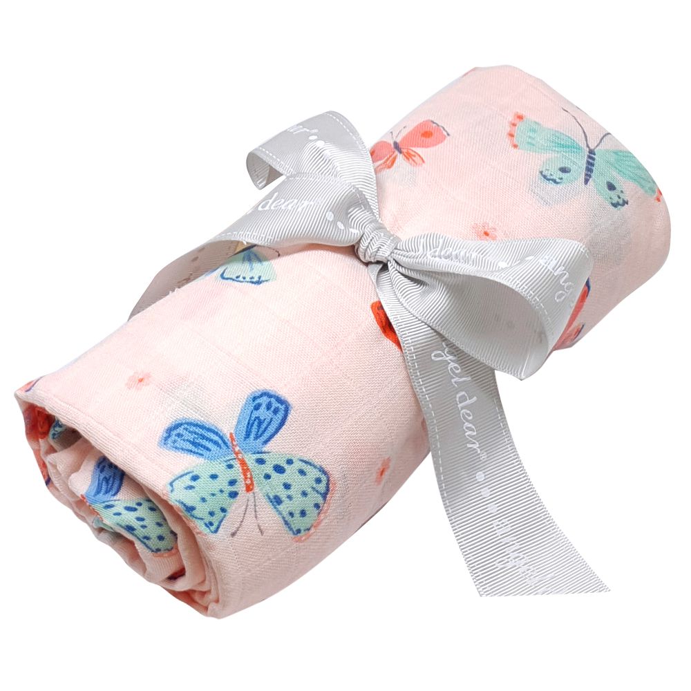 美國 ANGEL DEAR - 竹纖維嬰幼兒包巾-彩蝶