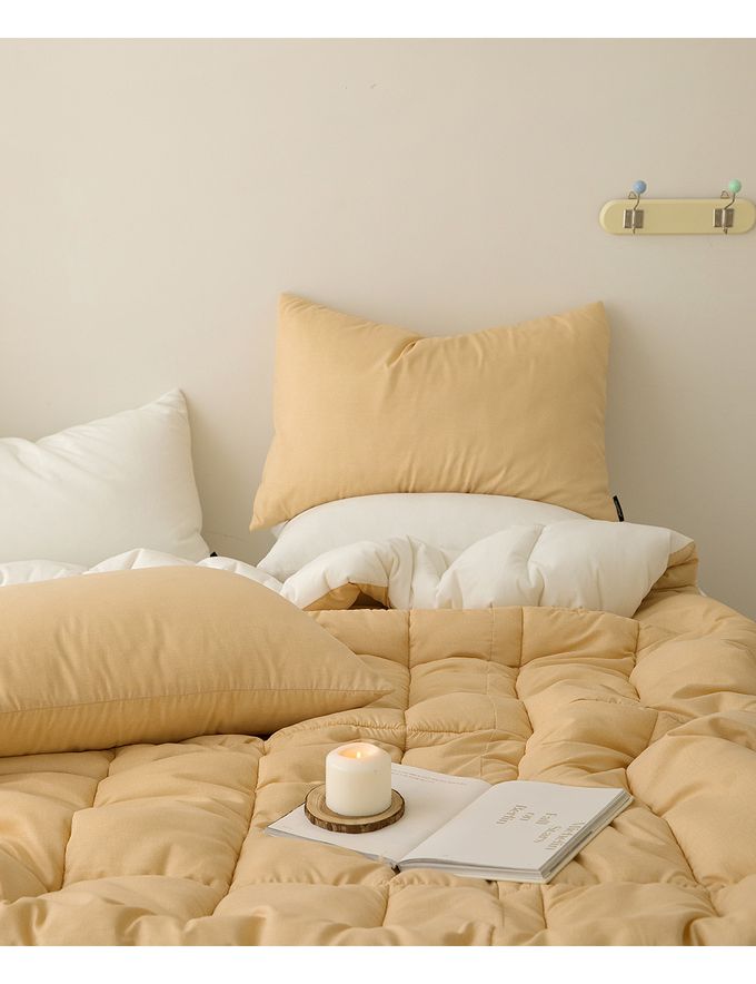 韓國 Maatila - 可水洗超細纖維桃皮感棉被(冬被)-香橙蒟蒻