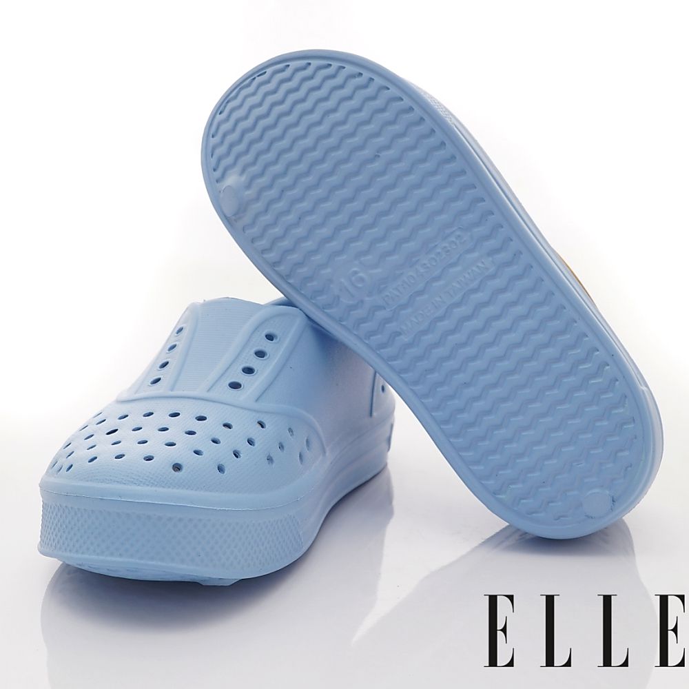 ELLE - 台灣製ELLE洞洞輕量便鞋(中小童段)-休閒鞋-淺藍