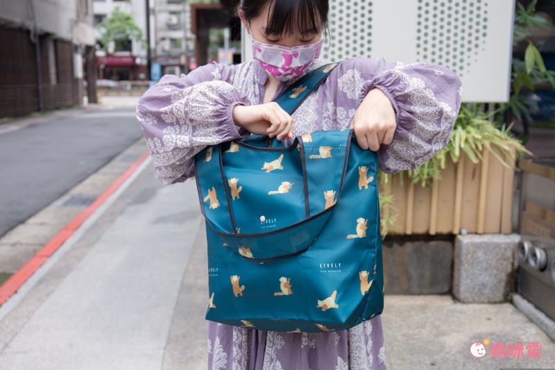 日本 Chepeli - 大容量保冷購物袋(可折疊收納)-刺蝟-深藍-15L/耐重10kg