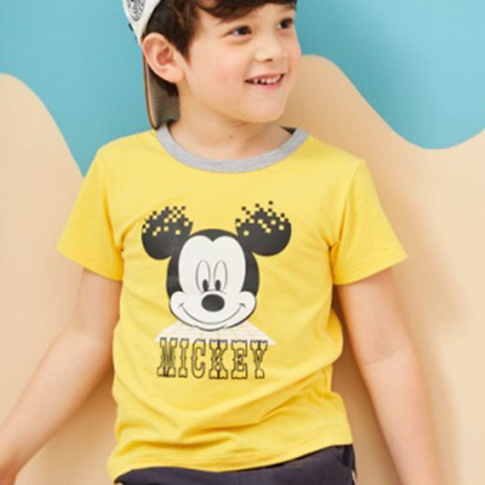 麗嬰房 Disney - 米奇系列奇幻異世界圓領上衣-黃色