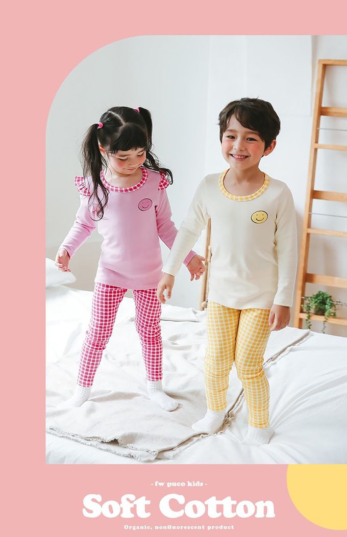 正韓 Puco - 超優質嬰幼兒/兒童長袖有機純棉家居服/睡衣-粉色甜心