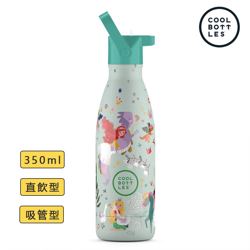 兩用雙層不鏽鋼真空保溫瓶-公主王國【直飲/吸管兩用】 (350ml)