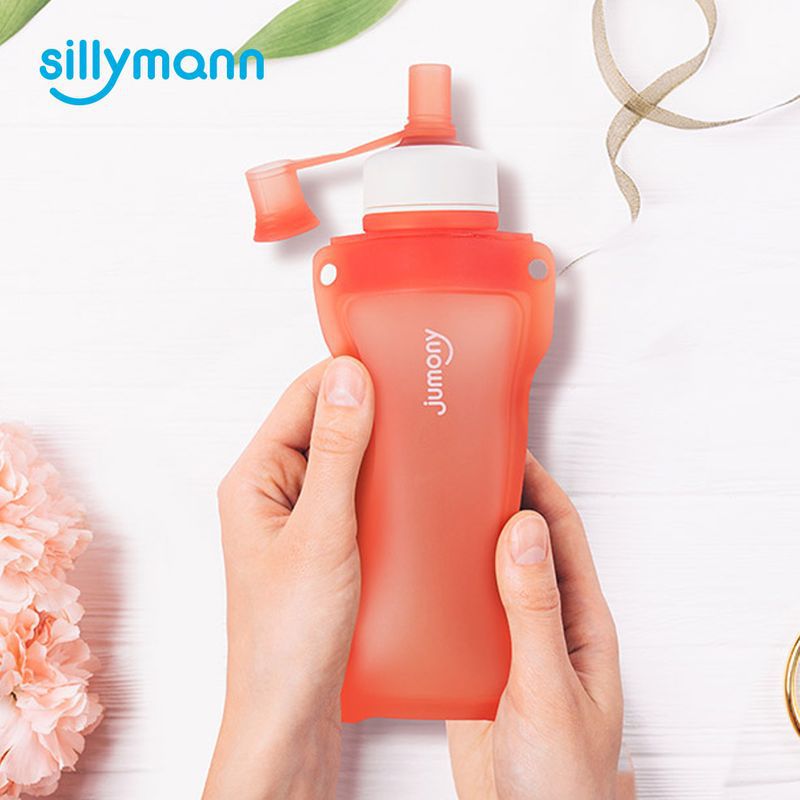 韓國 sillymann - 100%鉑金矽膠口袋水瓶-170ml-橘色