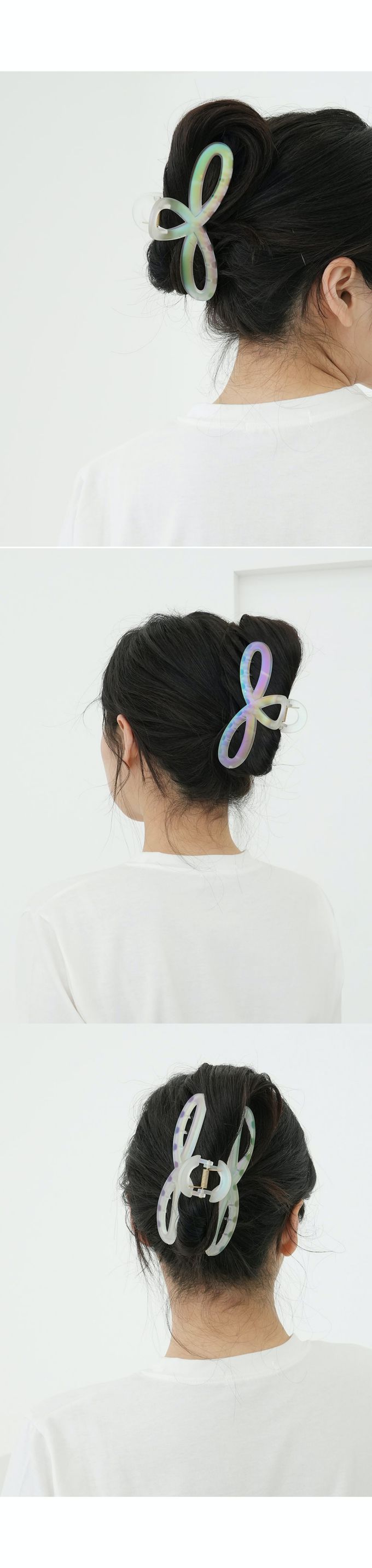 韓國 Soo&Soo - 歐若拉炫光髮夾-蝴蝶結-透明