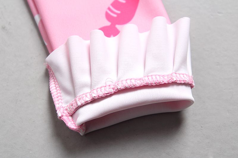 女寶防曬長袖連身泳裝套裝(附帽子)-兔寶寶-粉色