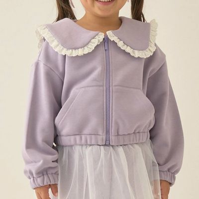 日本 Lycee mine - 可愛水手領荷葉邊外套-紫