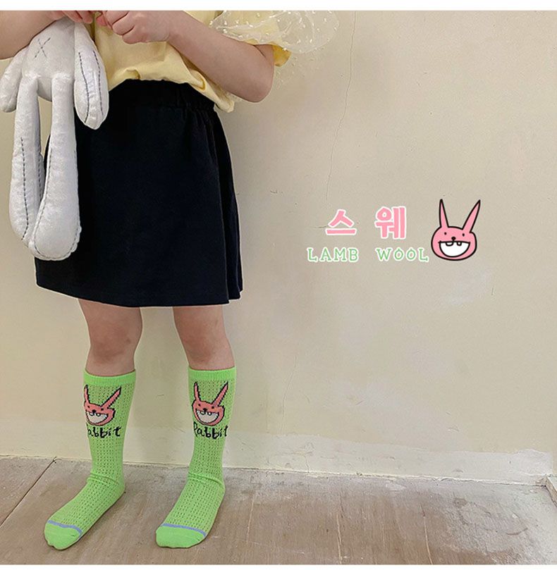 兒童中筒襪 (四入一組)-透氣網眼襪-1173動物款_女生款 (均碼(約12-20cm,建議3-8歲))