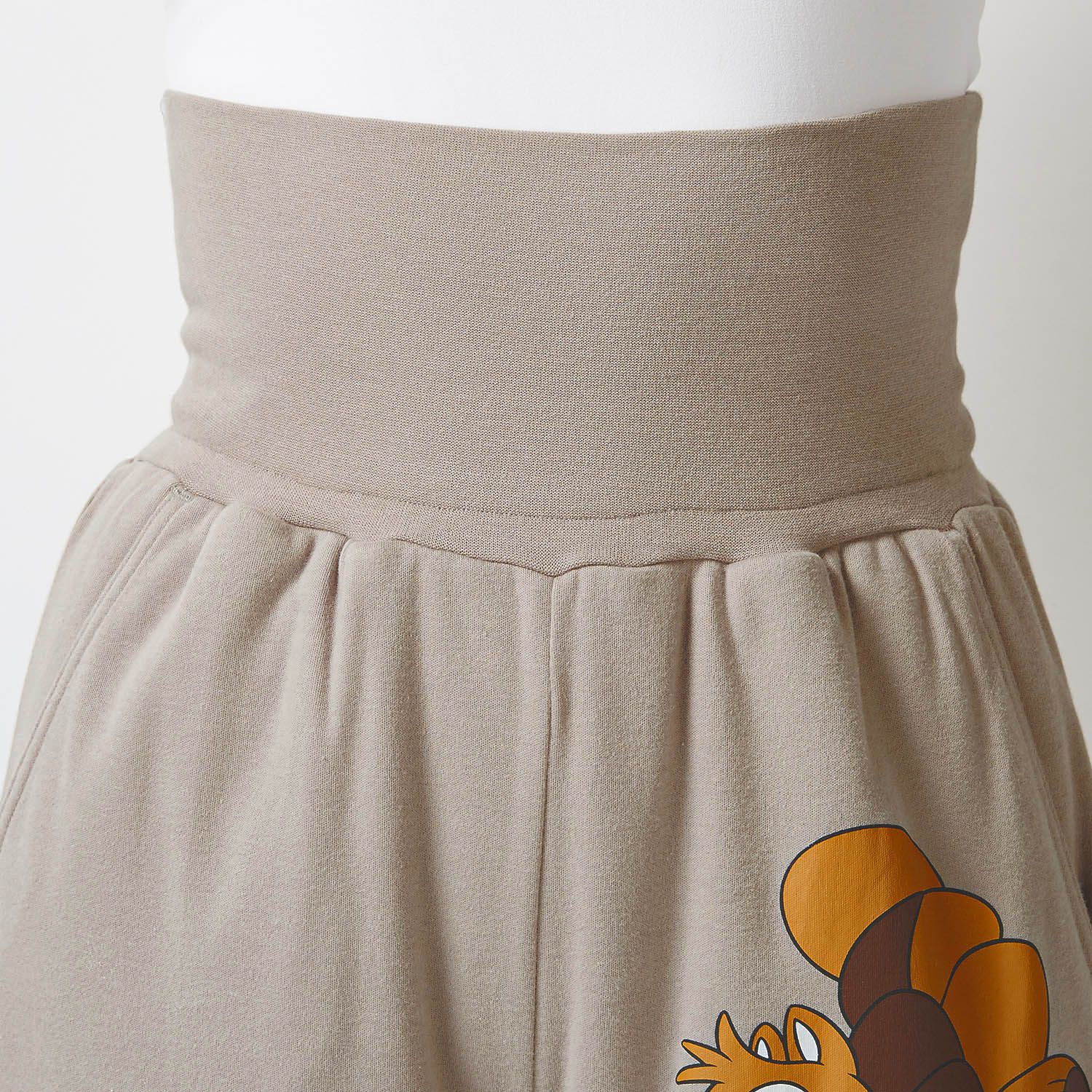 日本千趣會 - 迪士尼 柔軟家居休閒長褲-米奇花草-深灰