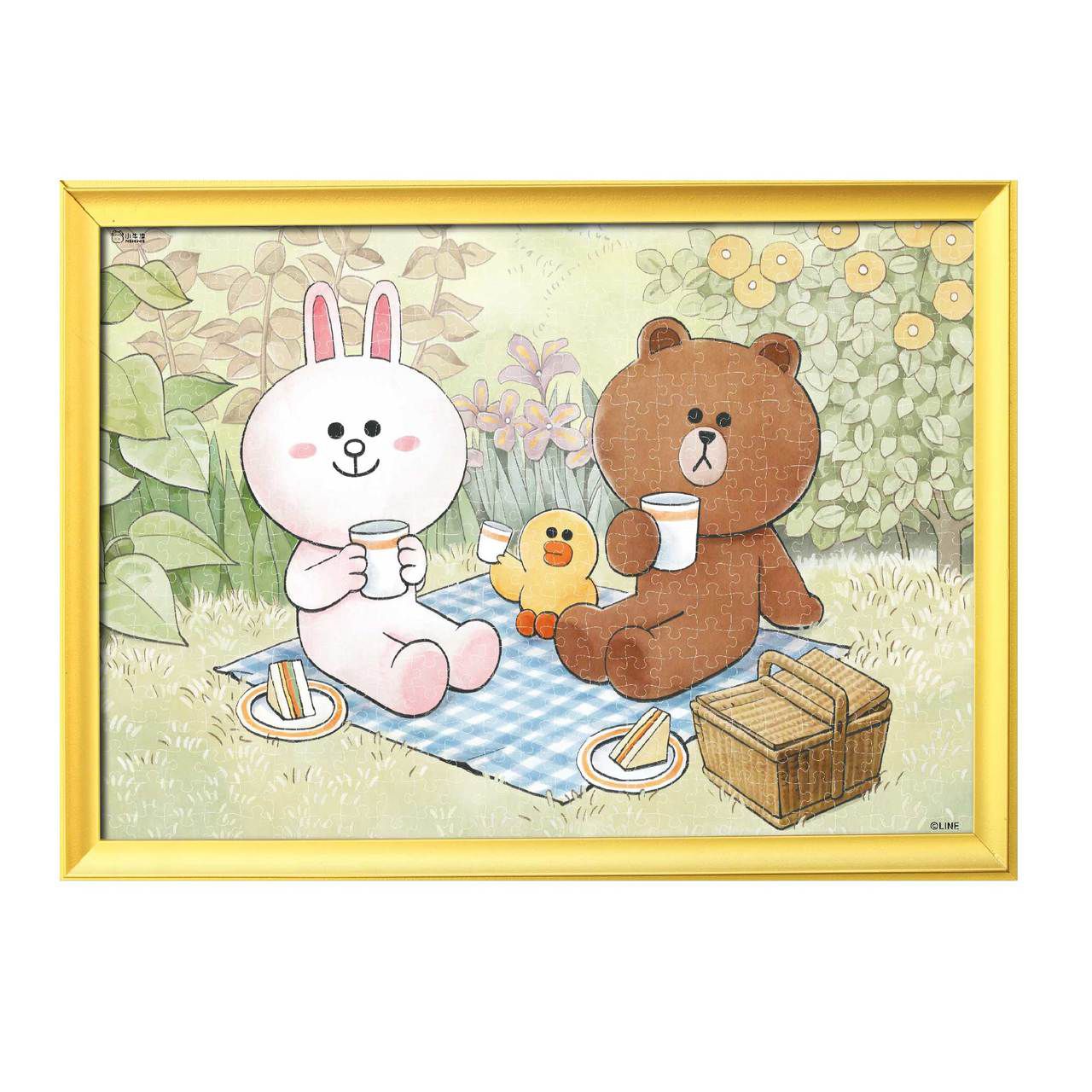 小牛津 - 【LINE FRIENDS系列】歡樂的野餐時光/水彩風童趣主題500片拼圖 (單入)-盒裝共一款