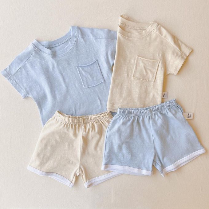 YOUrs - 棉甜寶寶短褲2件組-雲朵白+淡奶茶