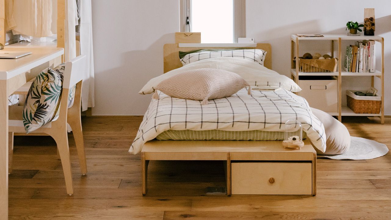 走走家具 - 模組單人加大床架-清新白 (105 / 217 / 66 (cm);座高 24 (cm))