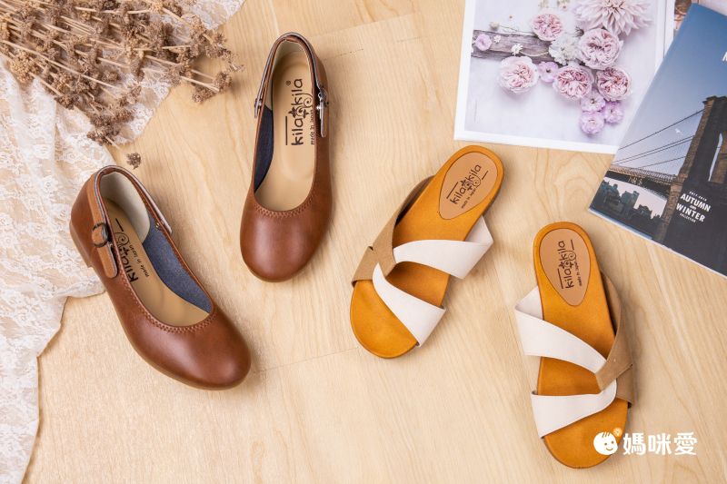 日本女裝代購 - 日本製 撞色繽紛減壓舒適涼鞋-磚橘
