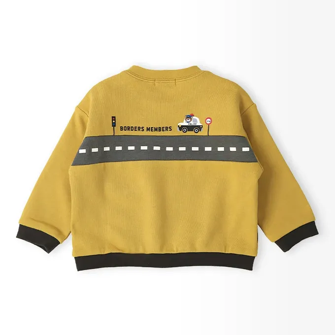 日本 ZOOLAND - 熊熊救援隊 消防車印花長袖上衣-芥黃