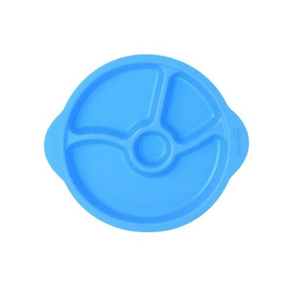 韓國 sillymann - 100%鉑金矽膠防滑幼兒學習餐盤-藍色