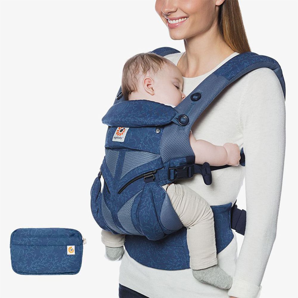 美國 ergobaby - Omni全階段型四式360嬰兒揹巾/揹帶-透氣款-藍色綻放