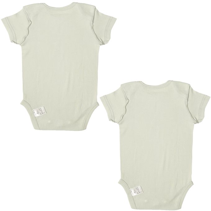 akachan honpo - 短袖有機包屁衣2件組-套頭式-綠色