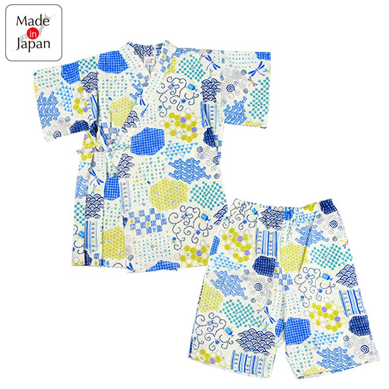 akachan honpo - 兩件式甚平-昆蟲-米白色