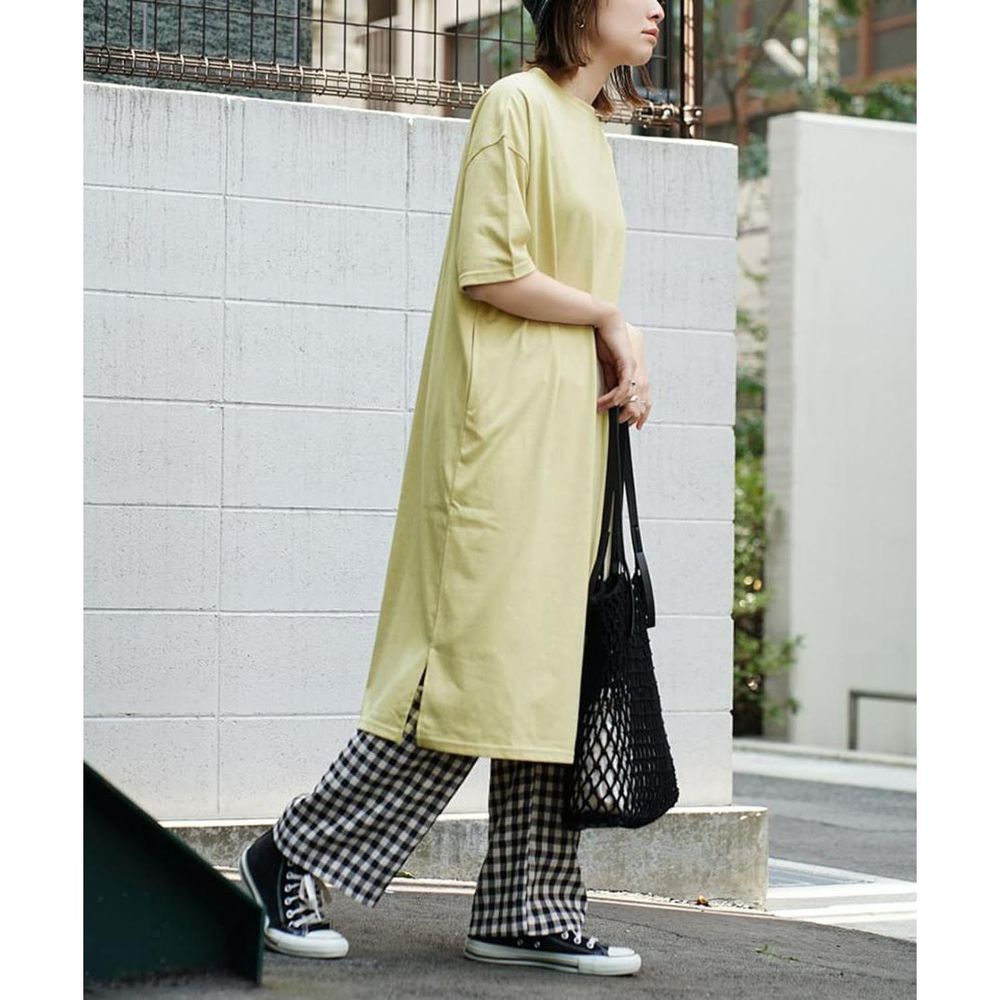 日本 zootie - Design+ 簡約透氣百搭短袖洋裝-果綠