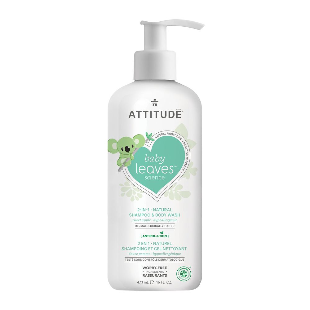 加拿大 ATTITUDE 艾特優 - 嬰幼兒2合1洗髮沐浴露-甜蘋果-473ml