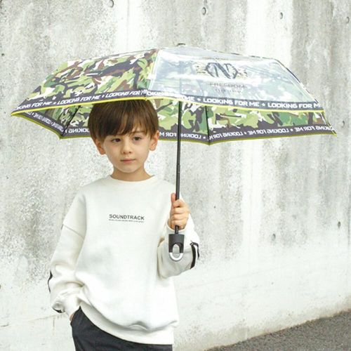 日本中谷 - 帥氣迷彩透明窗兒童折疊傘-軍綠 (50cm)