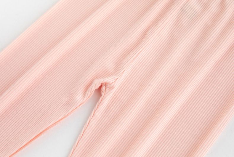 FANMOU - 莫代爾螺紋透氣七分內搭褲-扇貝蝴蝶結-灰色