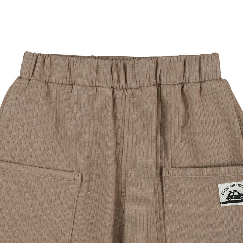 akachan honpo - 短褲 針織泡泡紗-卡其色