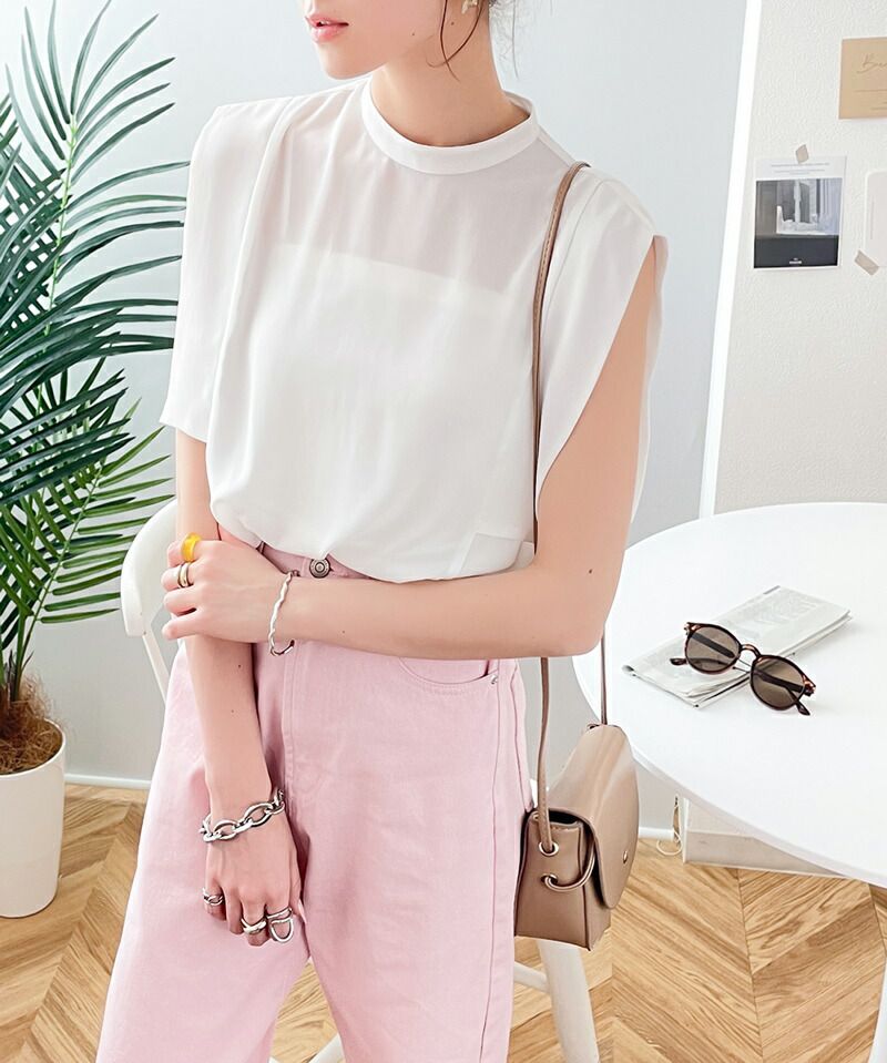 日本 Classical Elf - 優雅時尚雪紡無袖上衣-點點-春芽綠