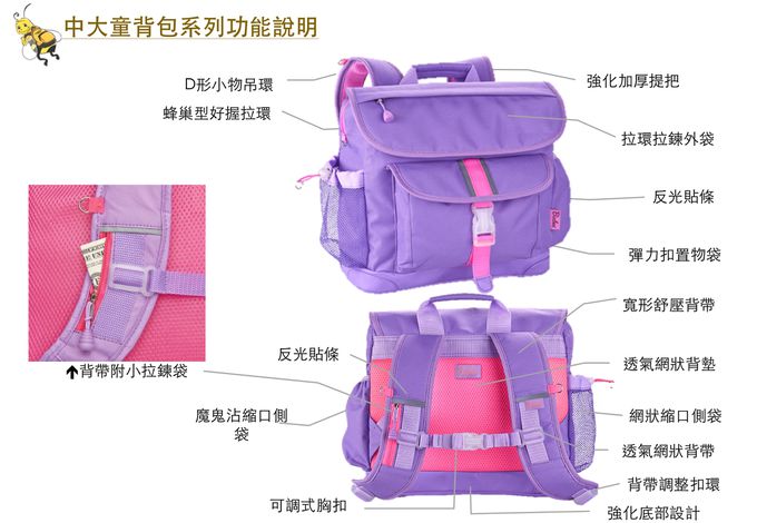 Bixbee - Sparkalicious - PINK 閃采系列-甜心粉中童輕量舒壓背/書包-粉色亮片-粉色 (33*28*12.7cm)-500g