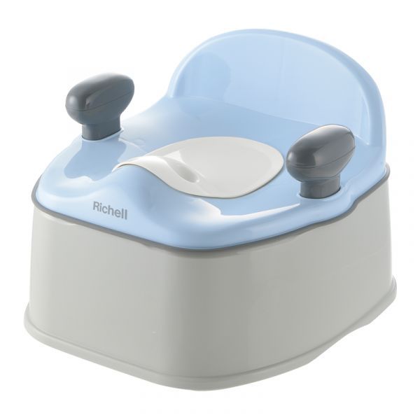 日本 Richell 利其爾 - POTTIS藍灰抑菌練器_便座-抑菌-藍