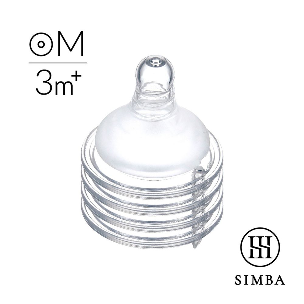 Simba 小獅王辛巴 - 超柔防脹氣寬口圓孔奶嘴(M孔4入)