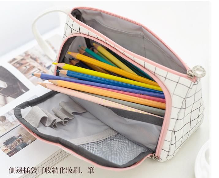 三角形大開口鉛筆袋-紫色