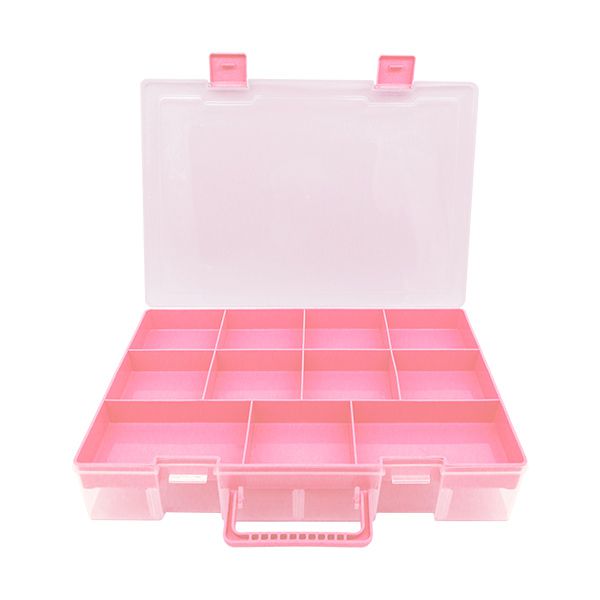 韓國 Color Story - 雙層分隔拼豆收納盒(41格/粉紅/W37.5*L27*H7.5cm)
