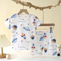 WarmNest - 竹節棉短袖短褲家居服套裝-星球