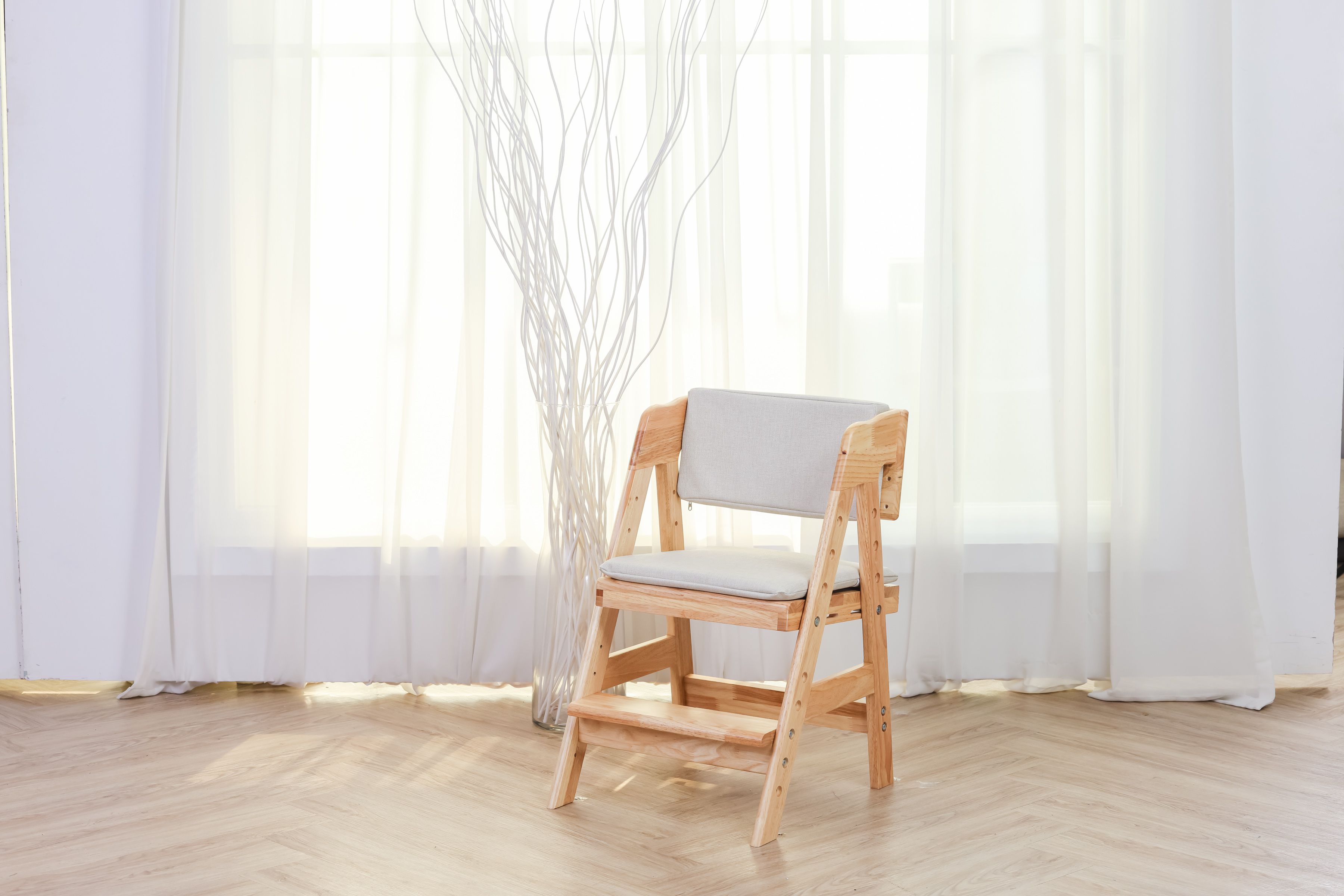 MyTolek 童樂可 - 台灣製原木學學椅-米灰色