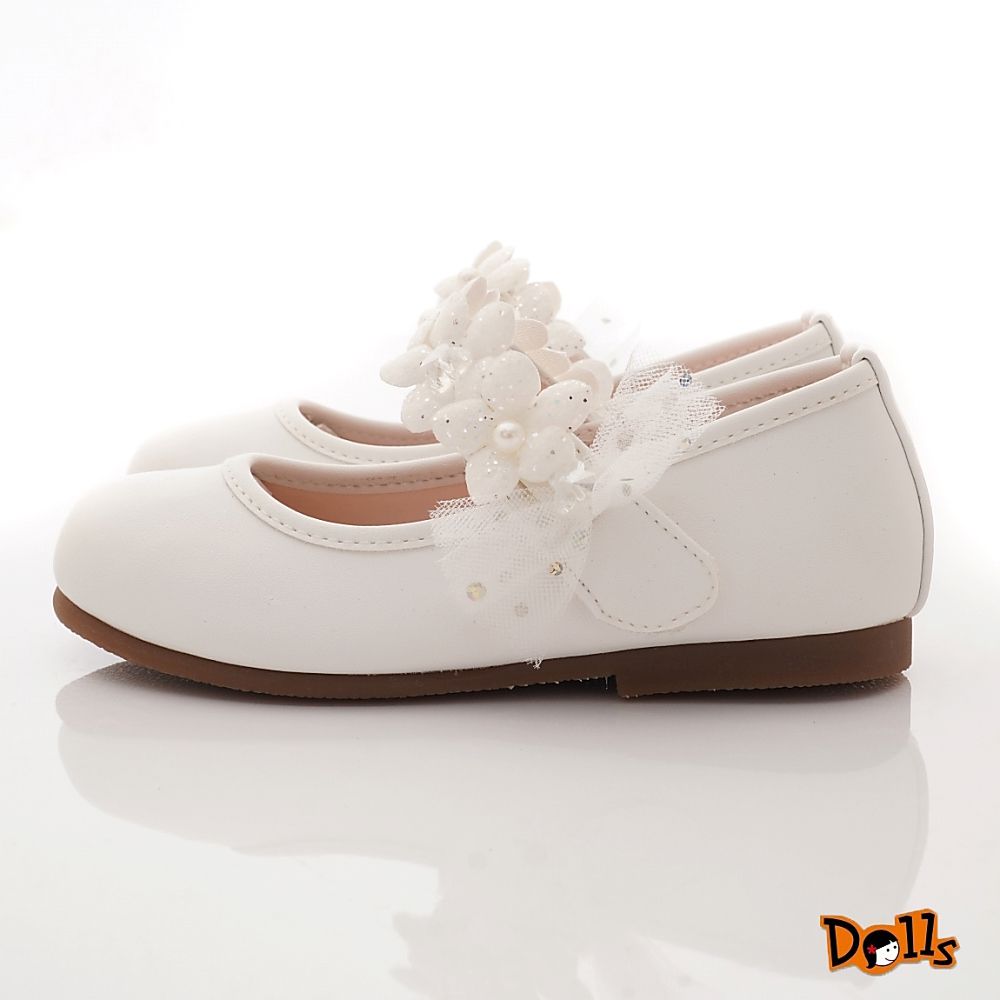 台灣製蕾絲花朵公主鞋(中小童段)-公主鞋-白