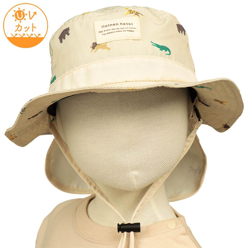 漁夫帽-滿版印花-淺卡其色