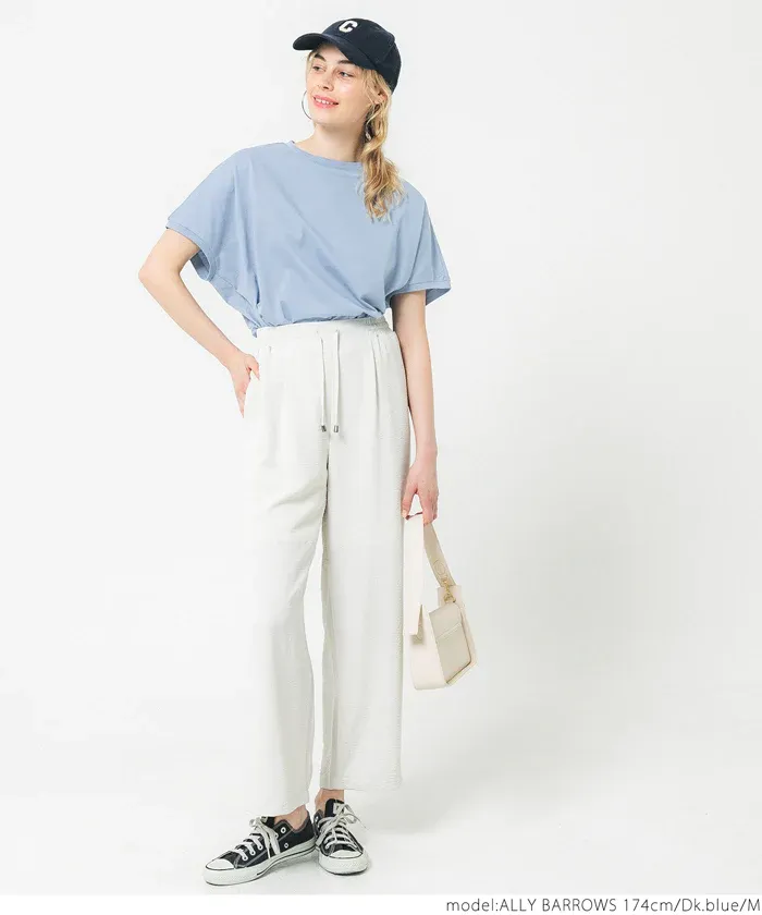 日本 COCA - 100%棉 顯瘦短袖素T-白