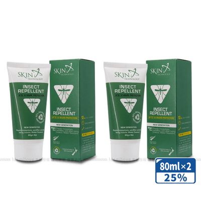 紐西蘭 Skin Technology Protect - 25%派卡瑞丁Picaridin 瑞斌12H長效防蚊乳霜-80ml*2