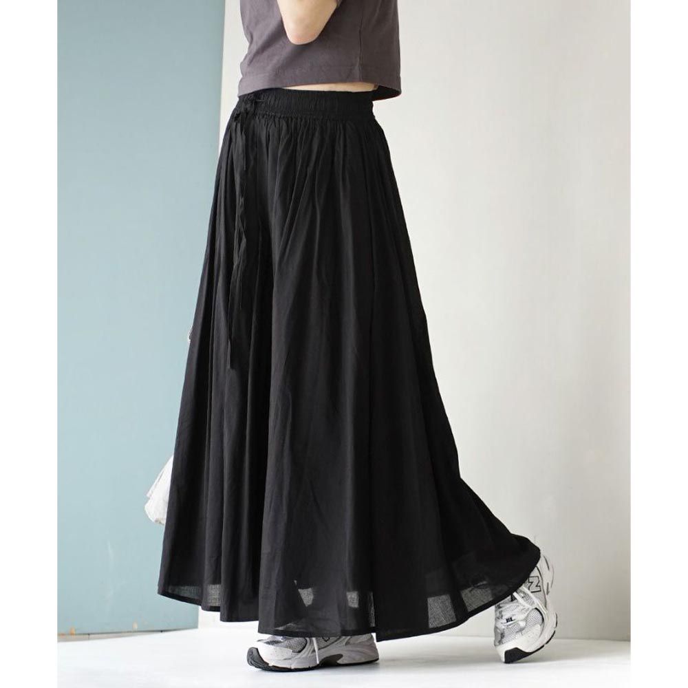 日本 zootie - 100%印度棉舒適傘狀長裙-黑色
