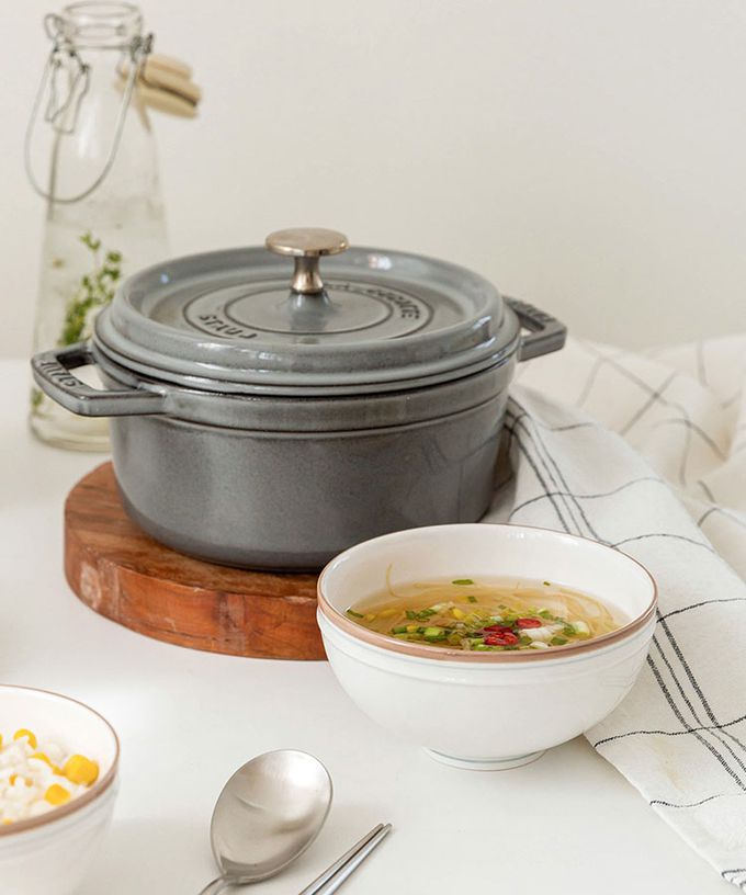 韓國 SSUEIM - RETRO系列極簡ins陶瓷湯碗2件組13cm (橘色)