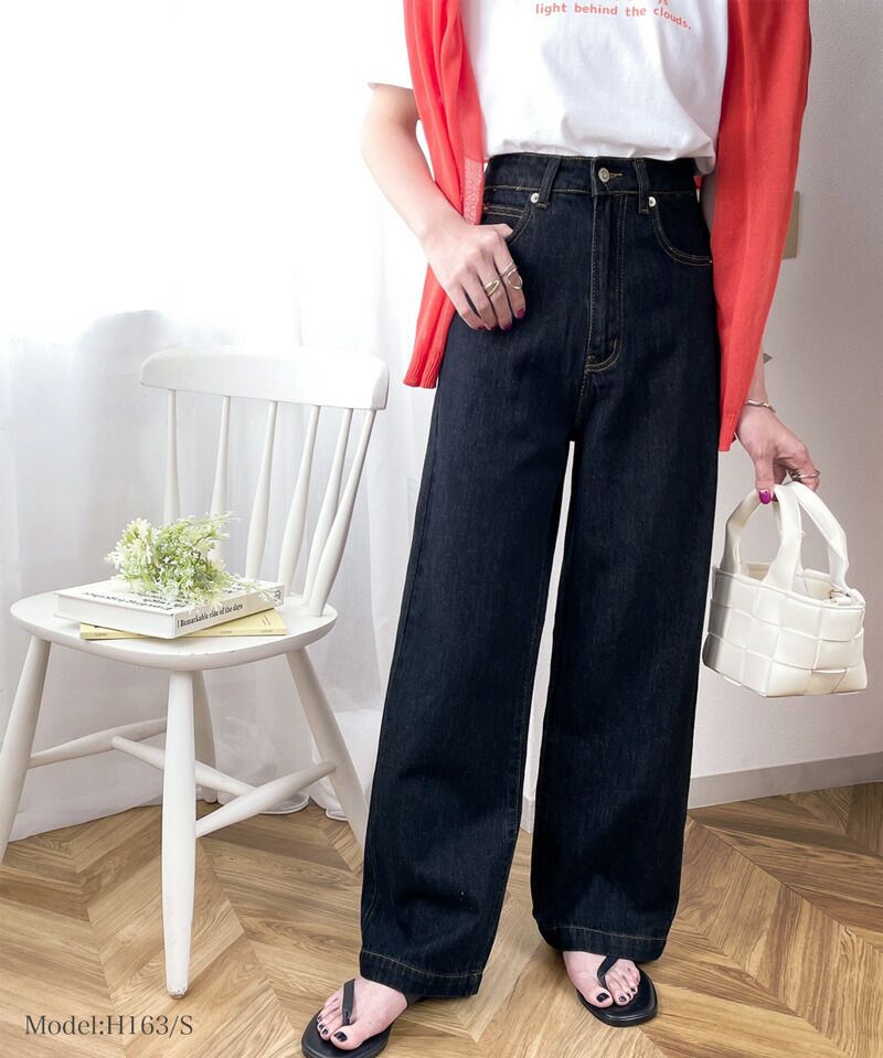 日本 Classical Elf - 熱銷必收！純棉厚磅顯瘦美腳寬褲-海軍藍