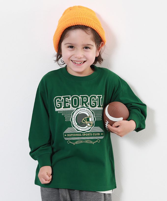 日本 devirock - 100%棉 定番印花長袖上衣-NEW YORK-寶藍