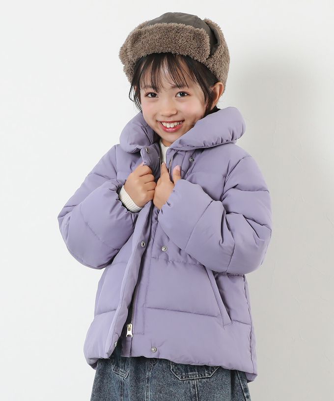 日本 devirock - 可機洗 輕暖可愛澎澎領科技羽絨外套-墨灰