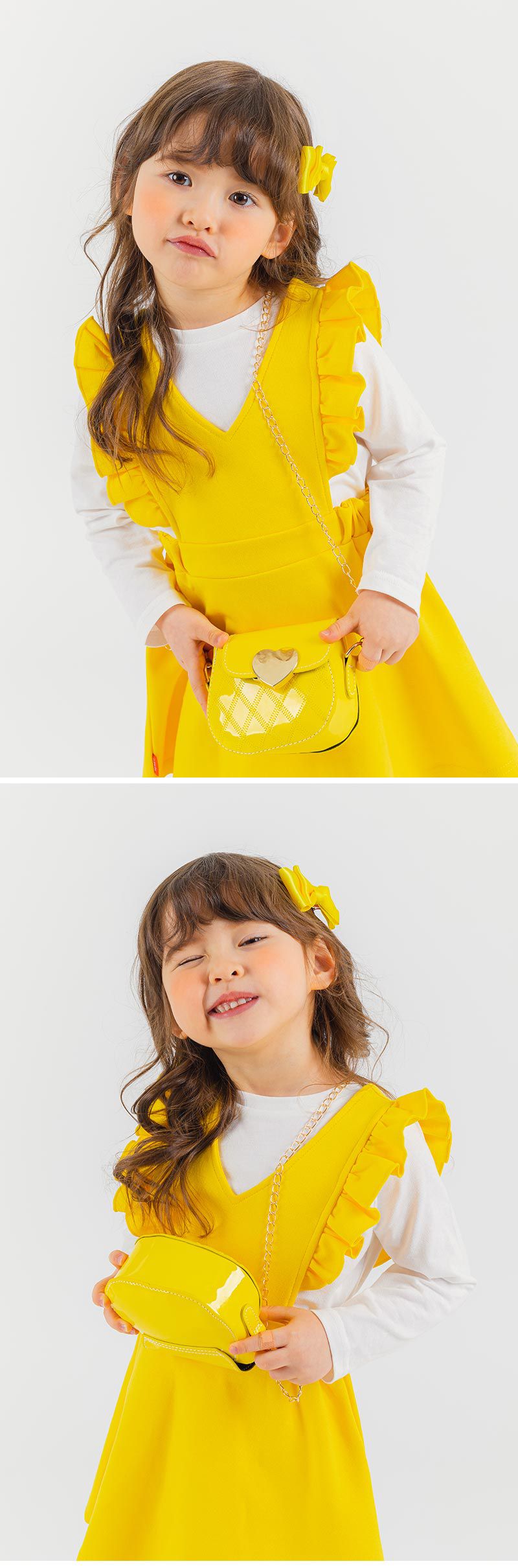 韓國 OZKIZ - (附包包)荷葉裝飾背心裙