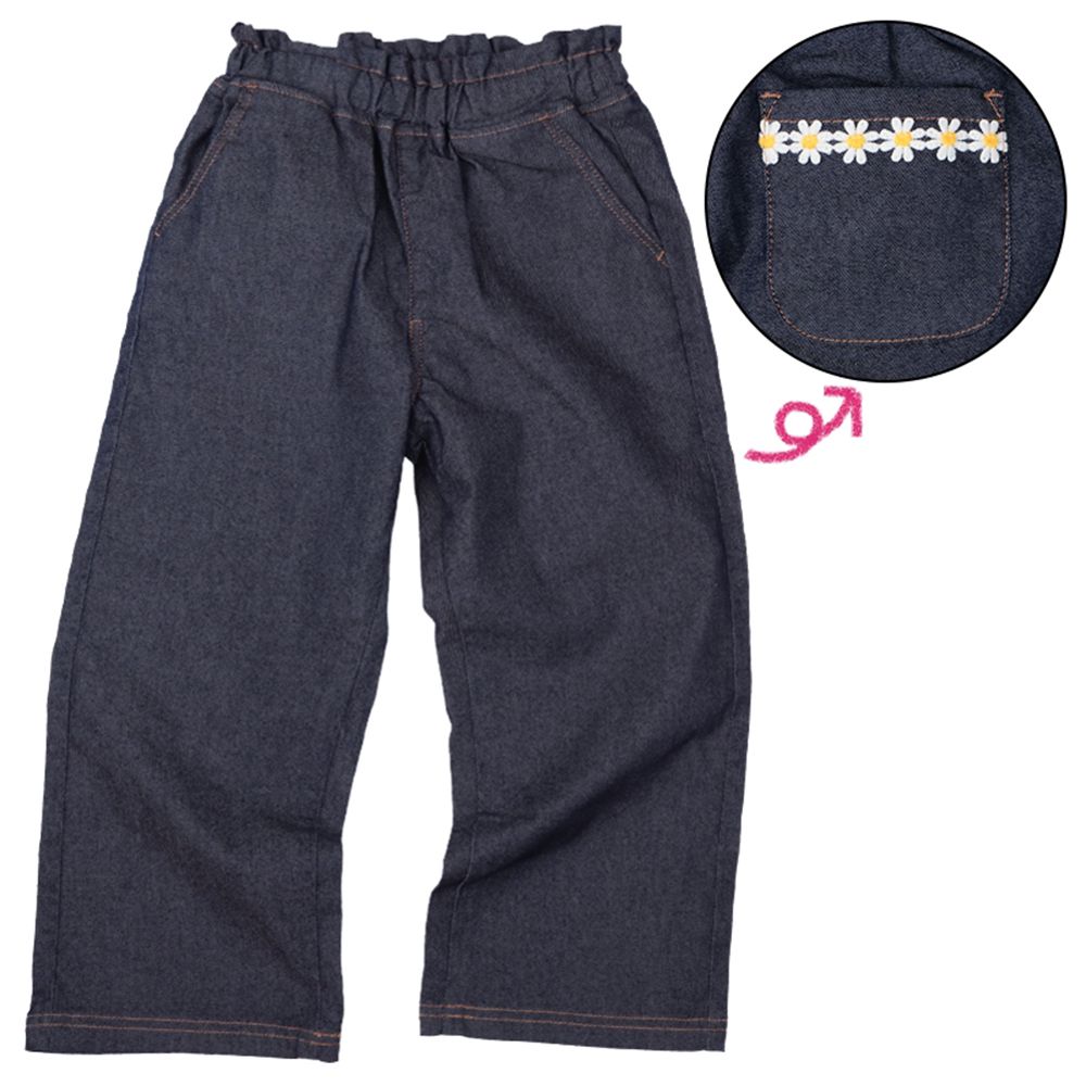 10分褲-口袋蕾絲-藍色