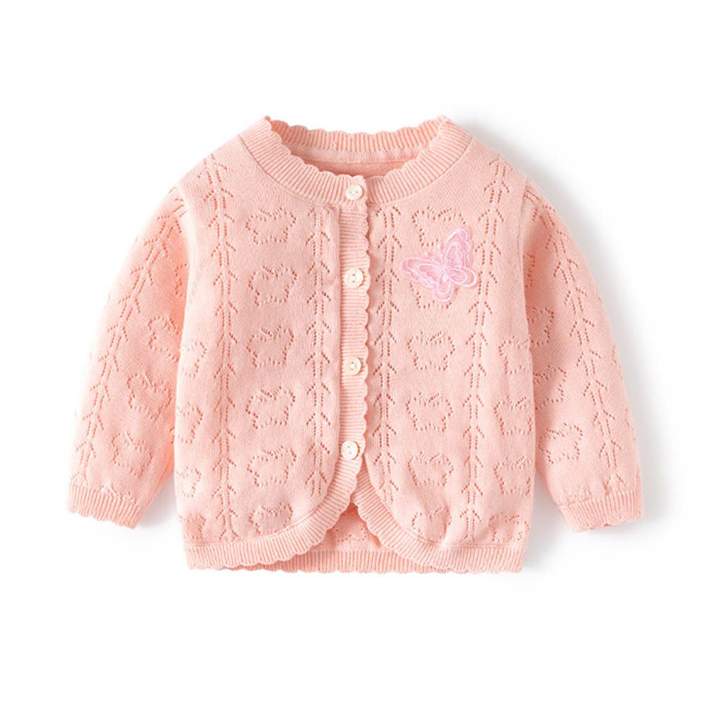 純棉輕薄透氣小外套-蝴蝶飛飛-粉色